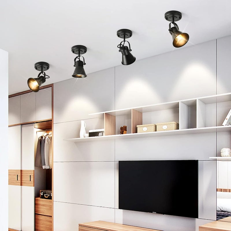 SEEBLEN Track Light Modern Ceiling Spot Lighting Indoor, Adjustable Wall Mount Accent Light,for Bedroom Living Room Hallway Kitchen Painting(2 Pack) - Image 5